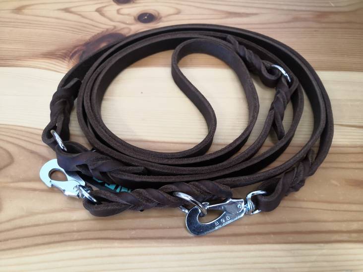 Monitoimitalutin rasvanahkaa BGB-lukolla ruskea 13mm/270cm Onega - Koiran nahkataluttimet - 030403 - 1