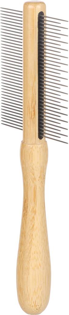 Metallikampa 2-puoleinen bambuvarrella 21cm Flamingo - Koiran kammat - 039293 - 1