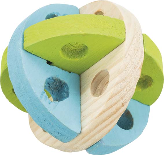 Puupallo + reiät 8,5cm pieneläin Trixie - Pieneläinten lelut ja puuhasteltavat - 036223 - 1