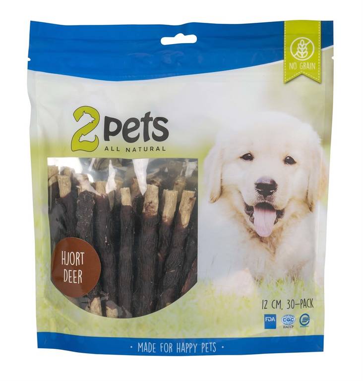 Rouhetikku Peura 12cm 30kpl 400g 2Pets - Koiran herkut ja makupalat - 029473 - 1