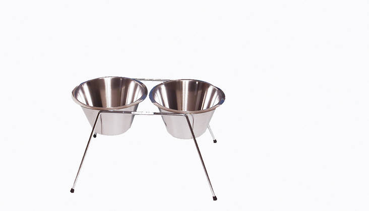 Ruokabaari Lexi 2x2,5/4l 35cm ei kuppeja - Koiran metallikupit ja telineet - 012853 - 1