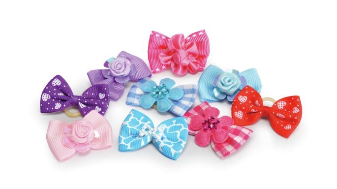 Rusetti kumilenkillä 1kpl pieni eri värejä Camon - Lenkit, rusetit, klipsit, koristeet - 026183 - 1