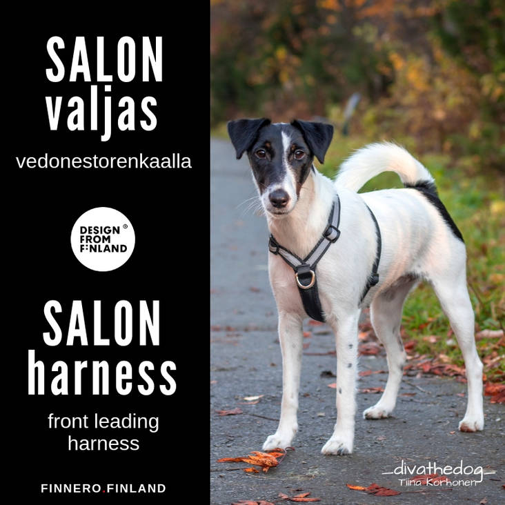 Säätövaljas Salon musta FinNero - Koiran Y-valjaat - 005633 - 1