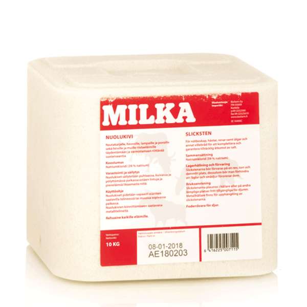 Suolakivi 10kg Na Cl 100% valk Milka - Hevosen suola ja nuolukivet - 005043 - 1