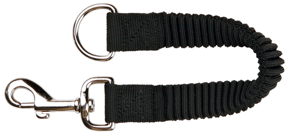 Talutinjatko joustolla 35cm/25mm musta - Talutin jakajat ja jatkot - 019073 - 1