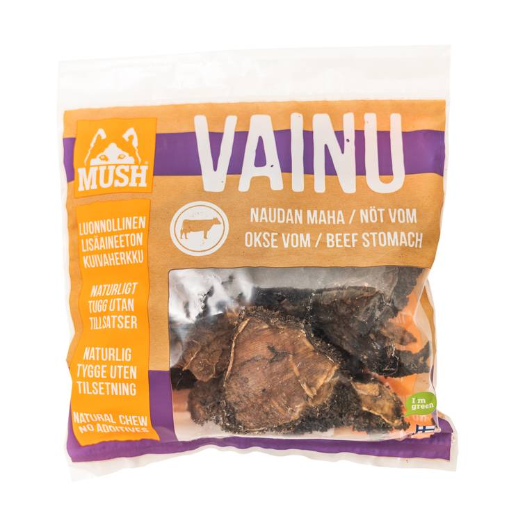 Vainu Naudan maha 180g kuivattu Mush - Koiran herkut ja makupalat - 017383 - 1