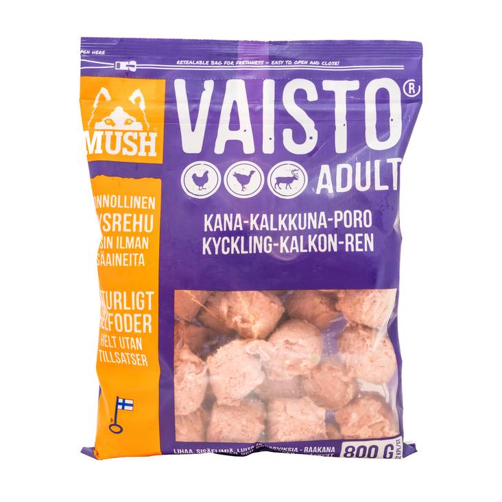 Vaisto TUMMANLILA 800g pullat MUSH - Pakaste täys- ja täydennysravinnot - 008443 - 1