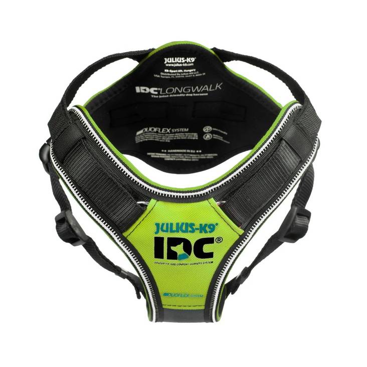Y-valjas LongWalk joustot rinnassa neonkeltainen/harmaa JuliusK9 - Koiran Y-valjaat - 028673 - 1