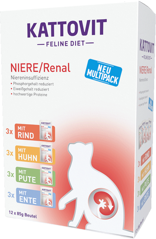 Niere/Renal Multipack 12x85g munuaiset lajitelma Kattovit - Kissan erikoisruokavalio säilykkeet - 046953 - 1
