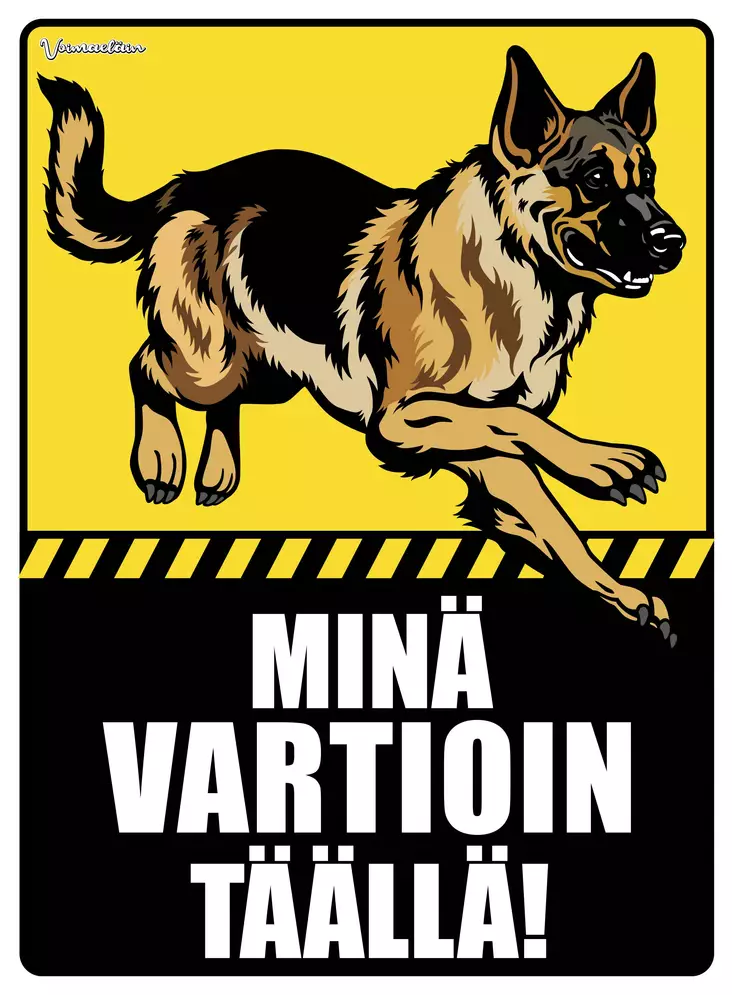 Kyltti Minä vartioin täällä! Spk juoksee - Varoitus- ja huomiokyltit - 053403 - 1