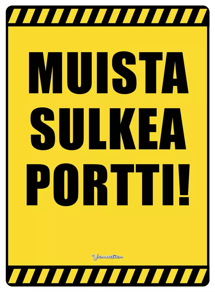 Kyltti Muista sulkea portti! kelta-musta - Varoitus- ja huomiokyltit - 053413 - 1
