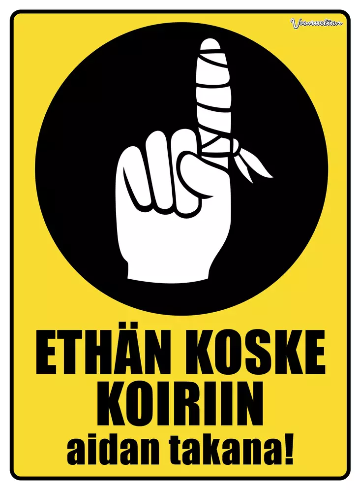 Kyltti Ethän koske koiriin aidan takana - Varoitus- ja huomiokyltit - 056013 - 1