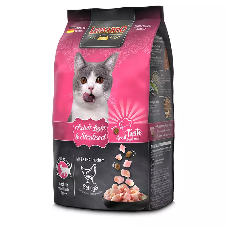 Cat Adult Light & Sterilized Leonardo cat - Kissan kuivaruoat aikuisille kissoille - 044843 - 1