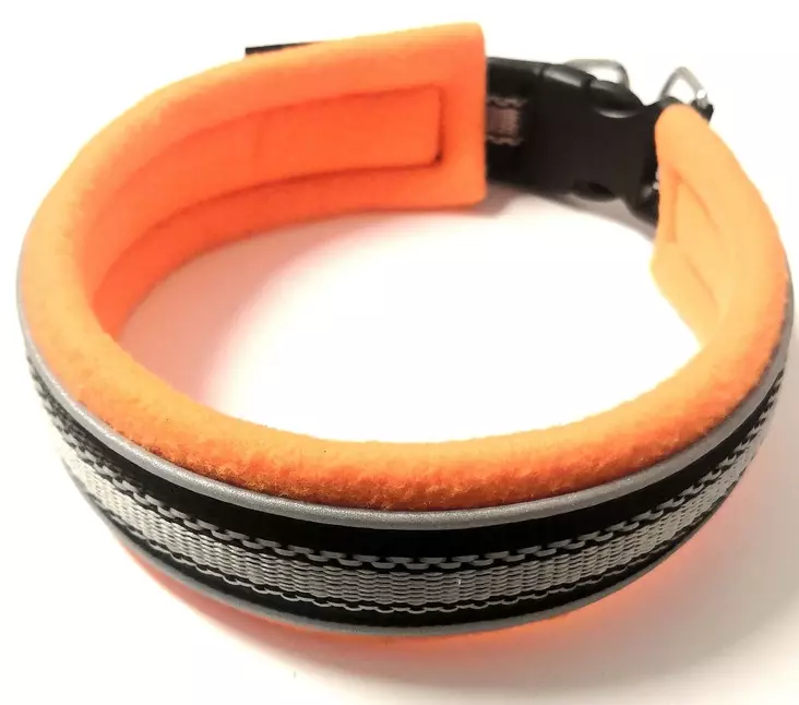 Fleecepanta Comfort lukittavalla pikalukolla oranssi-harmaa ONEGA - Koiran pika- ja pistolukkopannat - 049983 - 1