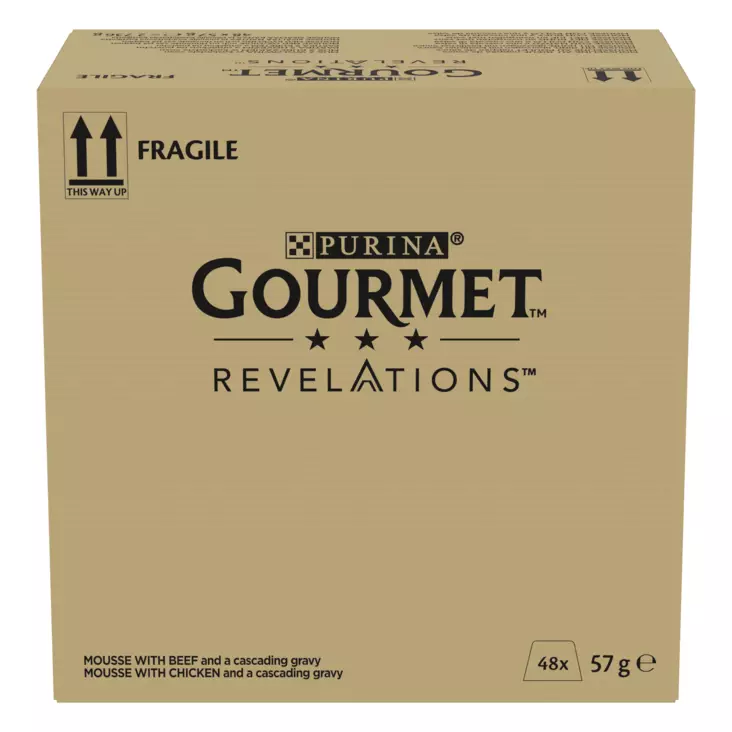Gourmet Revelations 48 x 57g kana & nauta JUMBOpakkaus Purina - Aikuisten kissojen säilykkeet - 052313 - 1