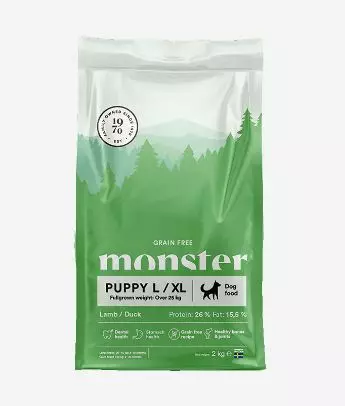 Grain Free monster Puppy L / XL Lamb / Duck - Kuivaruoat pennuille ja kasvatukseen - 025793 - 3