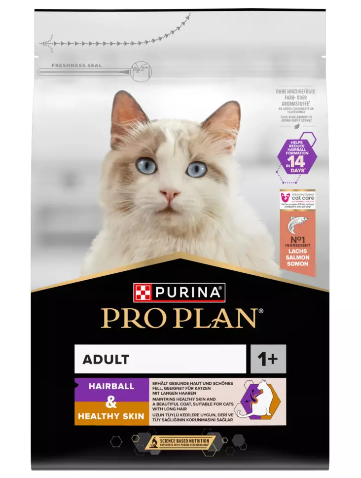 Hairball & Healthy Skin salmon 3kg cat adult 1+ Pro Plan - Kissan kuivaruoat aikuisille kissoille - 011433 - 4