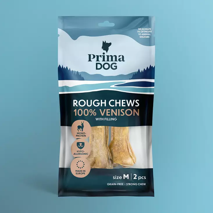 Täyteluu riista / peura M 2kpl 12cm 76g Rough Chews PrimaDog - Koirien puruluut - 056333 - 1