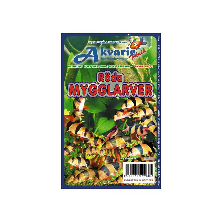 Hyttysentoukat punainen 100g PAKASTE - Akvaariokalojen ruokinta & lisäravinteet - 046913 - 1