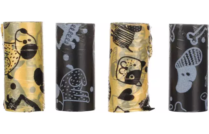 Kakkapussit 4x15kpl 22x32cm mix Flamingo - Koiran kakkapussit ja pidikkeet - 050593 - 1