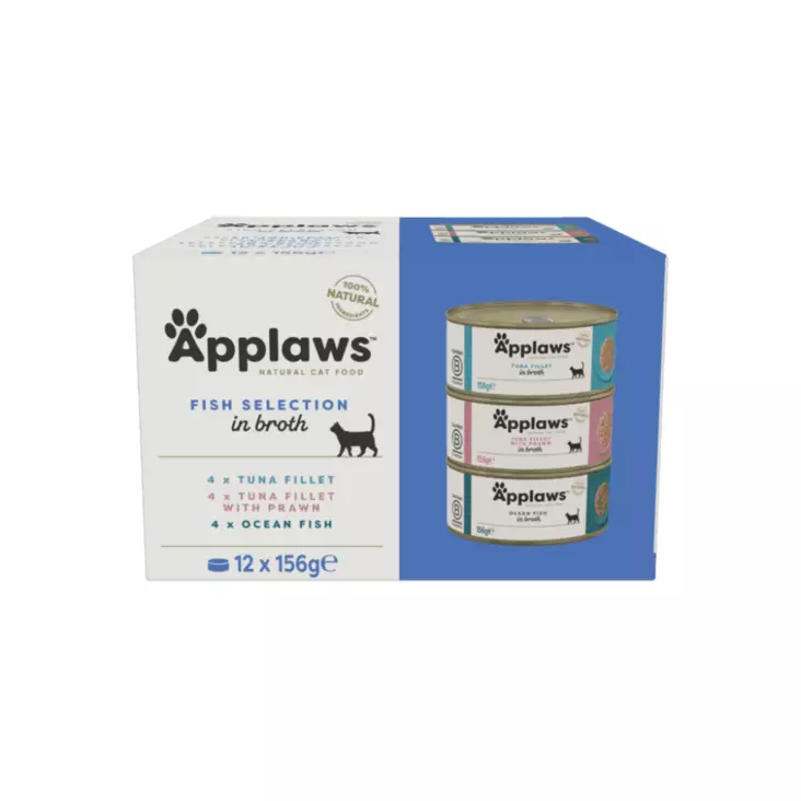 Kalalajitelma liemessä 12x156g tlk Applaws cat - Aikuisten kissojen säilykkeet - 050643 - 1
