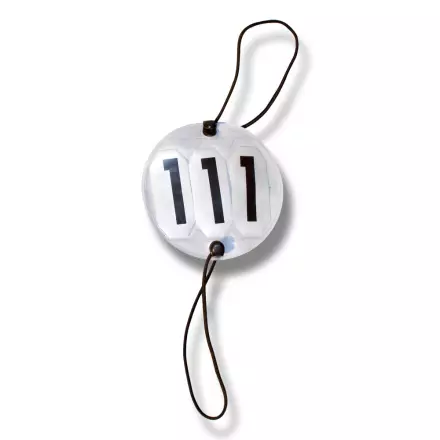 Kilpailunumerolappu pyöreä 80mm valkoinen Hansbo Sport - Ratsastajan asusteet - 010443 - 1
