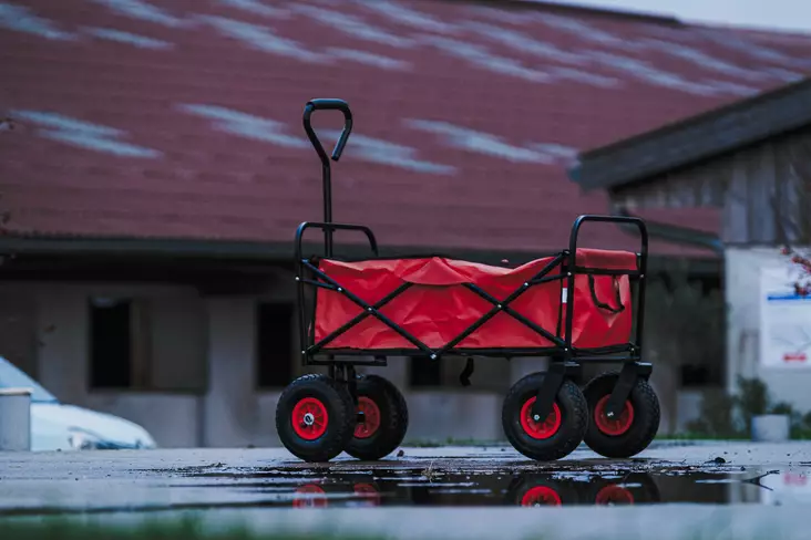 Kuljetuskärry ilmatäytteisillä renkailla puna-musta Hippotonic - Koiran kärryt ja trolleyt - 055123 - 1