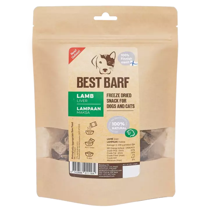 Lampaan maksa 100g Best Barf - Koiran herkut ja makupalat - 044563 - 1