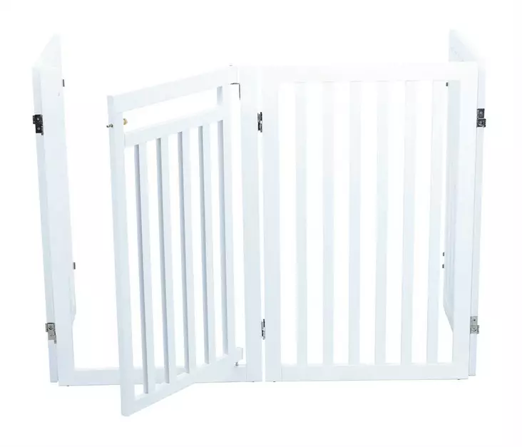 Lemmikkiportti MDF 4-os 60-160x81cm valkoinen Trixie - Koiraportit - 056093 - 1