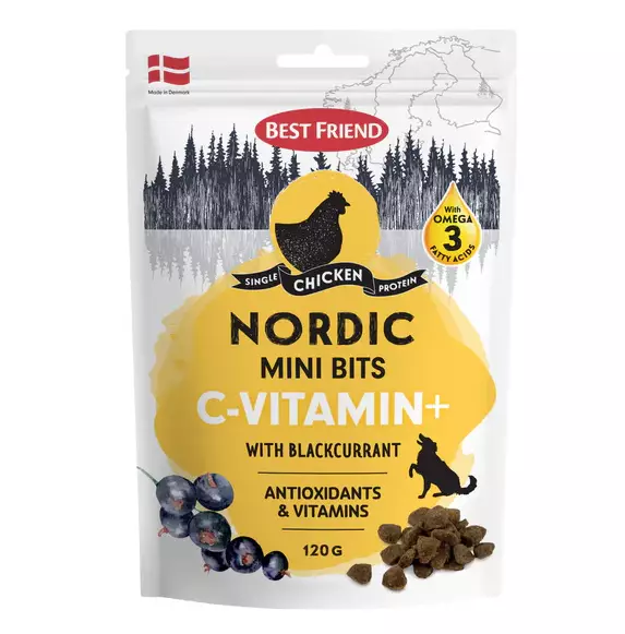 Namipala Nordic Mini Bits C-vitamin+ Kana ja Mustaherukka 120g Best Friend - Koiran herkut ja makupalat - 050393 - 1