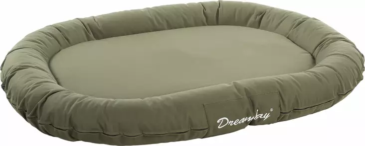 Patja Dreambay ovaali vettähylkivällä kankaalla 120x90x16cm olive Flamingo - Koiran patjat - 057453 - 1