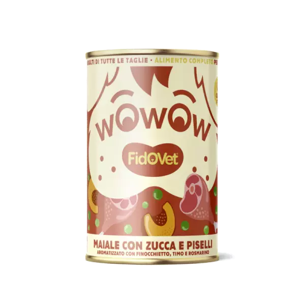 Pork with Pumpkins & Peas 400g WowoW FidoVet - Koiran säilykkeet aikuisille koirille - 053213 - 1