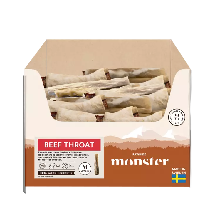 Pururulla nautaa ruokatorvi sisus M 15cm KPL monster - Koirien puruluut - 052283 - 1