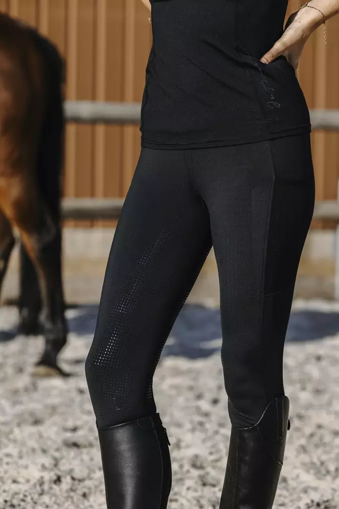 Ratsastusleggins Flora musta Je t'aime Equitheme - Ratsastushousut - 051753 - 1