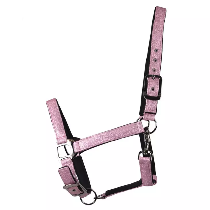 Riimu Tindra kimalteleva neopreenipehmusteilla, pinkki Hansbo Sport HS - Hevosen nylonriimut - 056543 - 1