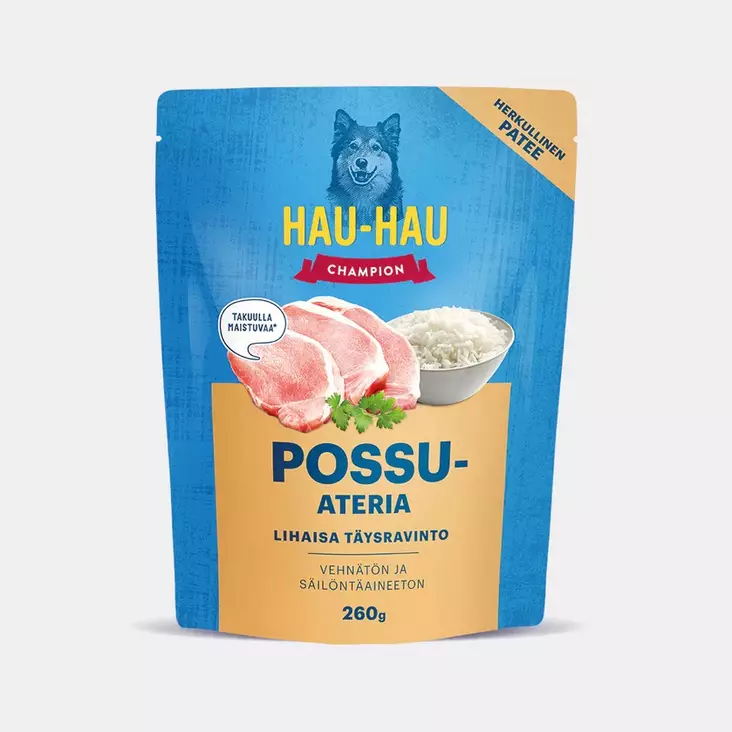 Possu ateria 260g Hau Hau Champion - Koiran säilykkeet aikuisille koirille - 051933 - 1