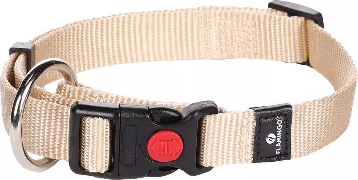 Säädettävä panta pistolukolla Ziggi nylon beige Flamingo - Koiran pika- ja pistolukkopannat - 057663 - 1