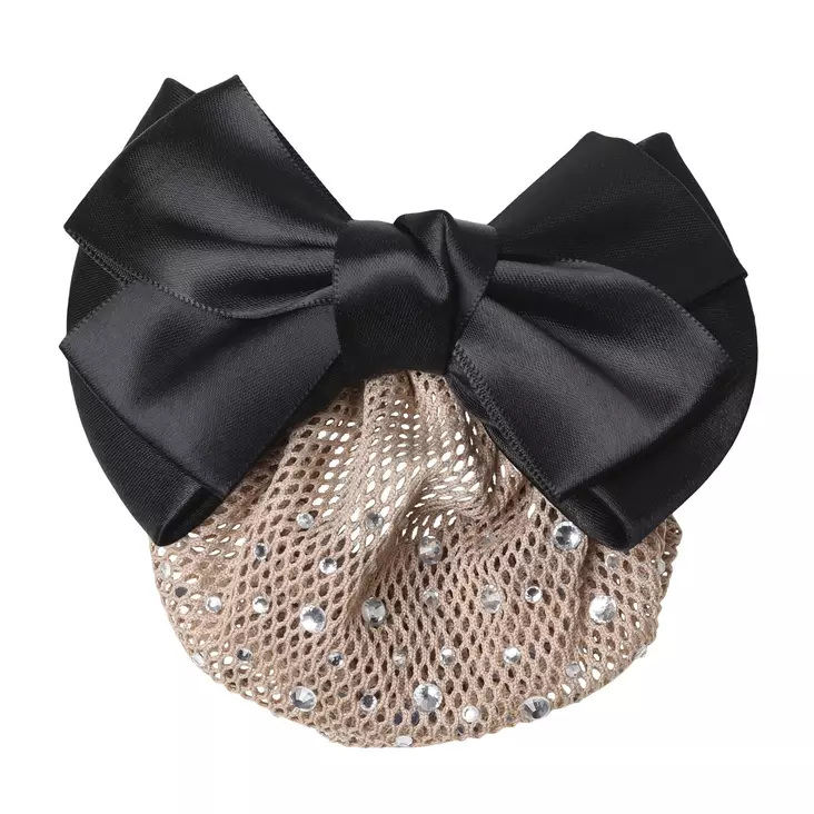 Satiinirusetti hiusverkolla Clarissa musta-kullanvaalea SD Design - Ratsastajan asusteet - 051903 - 1