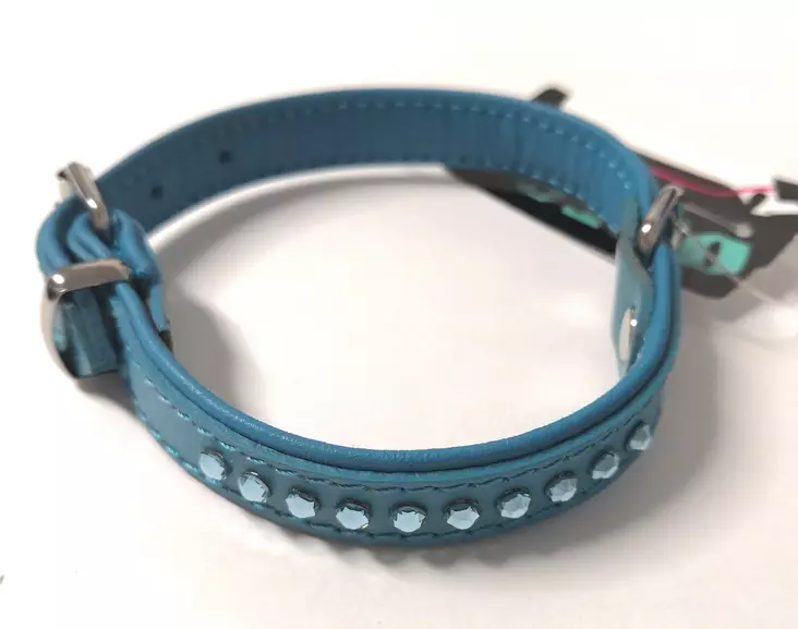 Solkipanta strassein 14mm sininen/strassimix "Kalliskivi" ONEGA - Koiran solkipannat - 049913 - 1