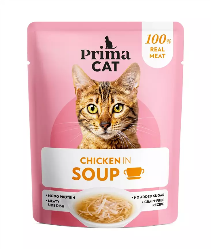 Soups kananlihaa liemessä 40g PrimaCat - Aikuisten kissojen säilykkeet - 029903 - 2