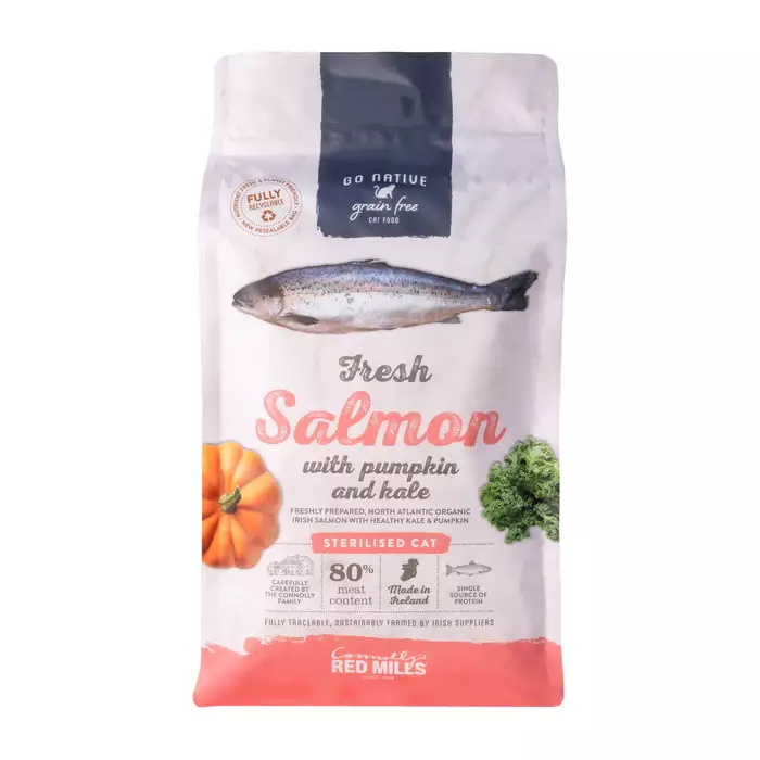Sterilised cat Salmon with Pumpkin & Kale Go Native - Kissan kuivaruoat aikuisille kissoille - 057143 - 1