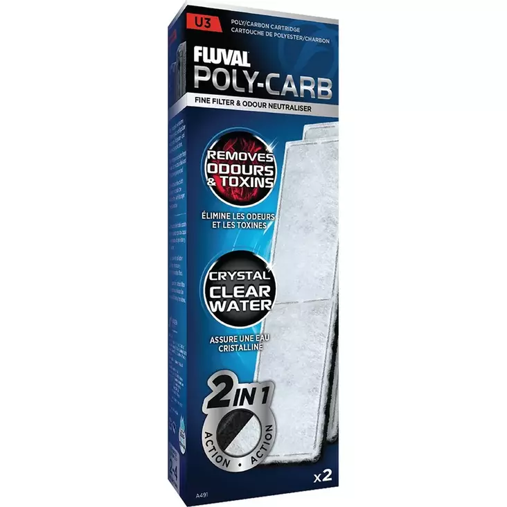 Suodatinpatruuna U3 Poly-Carb 2kpl Fluval - Akvaarion tarvikkeet ja hiekat - 043963 - 1