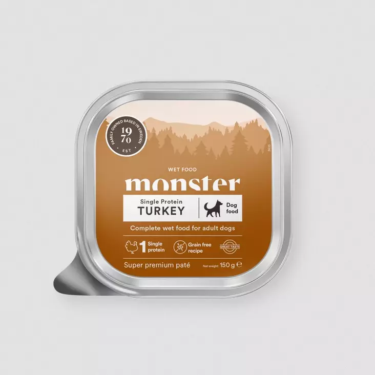 Turkey single protein pate 150g monster dog - Koiran säilykkeet erityisruokavaliot - 057793 - 1