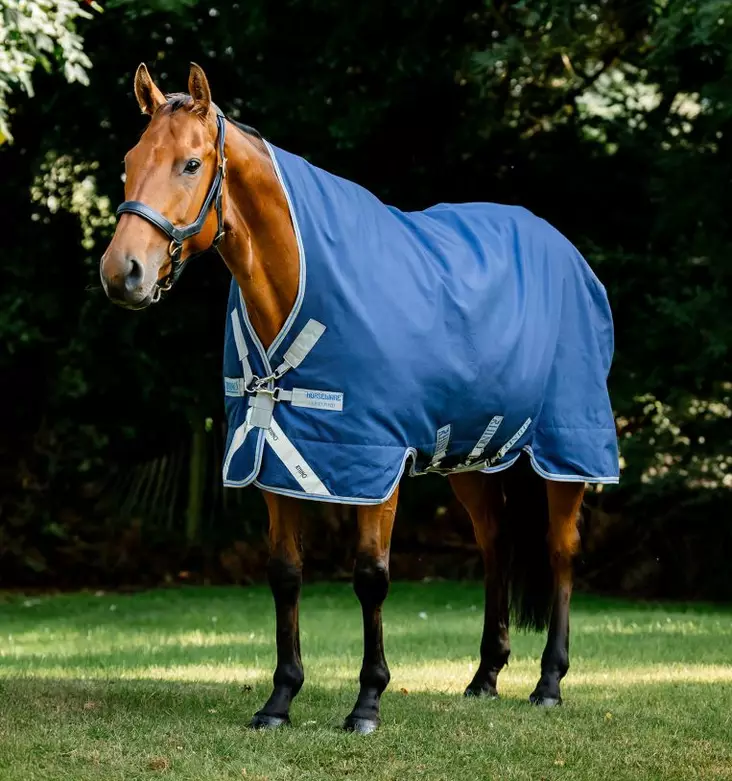 Ulkoloimi Rhino Wug 100g navy-titanium grey & classic blue Horseware - Hevosen kevyttoppaloimet ulkoiluun - 055383 - 1
