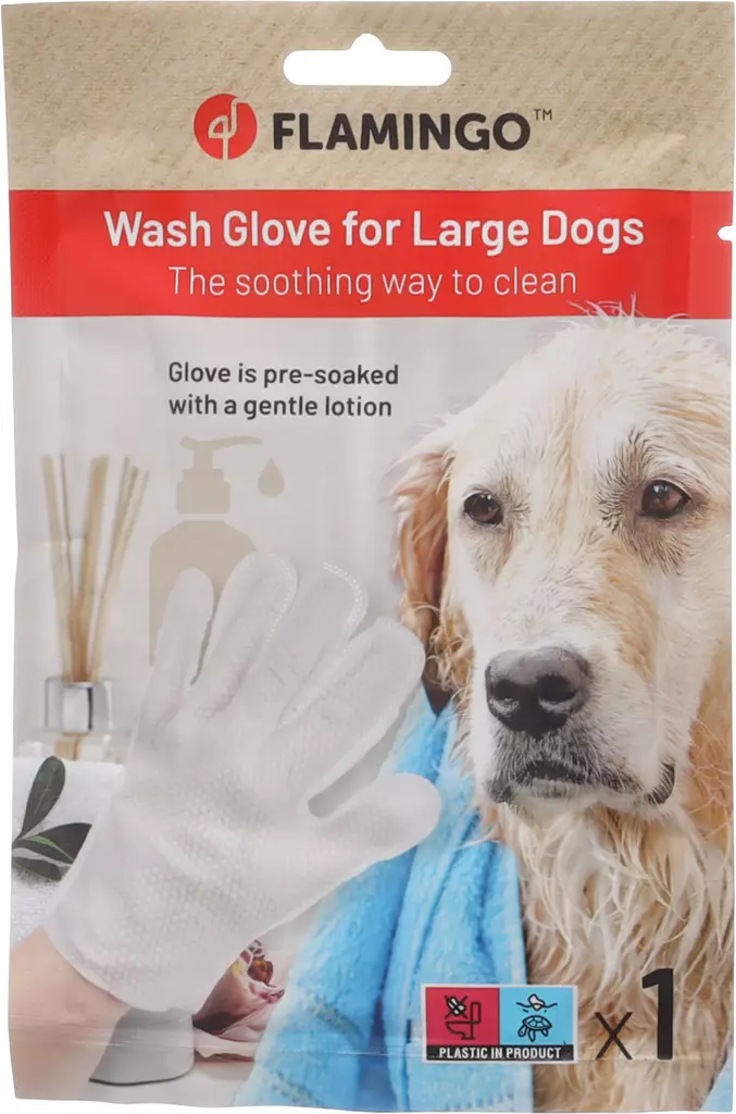 Yksittäispakattu pesukinnas Propy L 24cm 42ml Flamingo - Koiran puhdistusliinat ja kuivapesu - 051493 - 1