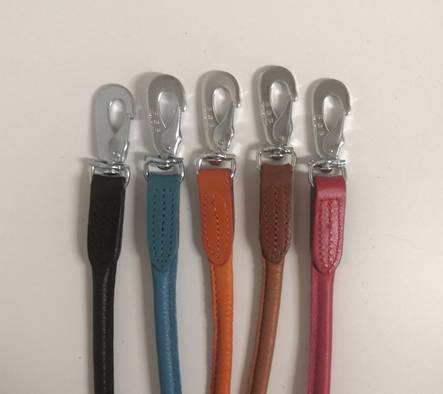 Nahkatalutin pyöreä 6mm/180cm BGB-lukolla eri värejä Onega - Koiran nahkataluttimet - 026064 - 1