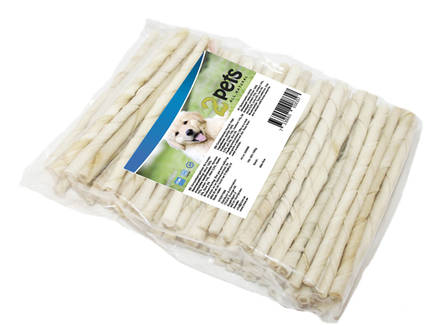 Puruluutikku 24cm 9-10mm 50kpl valk 2Pet - Koirien puruluut - 014364 - 1