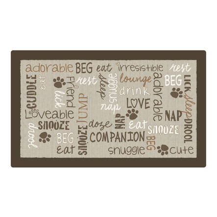 Ruokailualusta Teksti ruskea 51x30cm Drymate - Kissan ruokinta-alustat - 039614 - 1