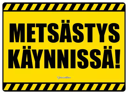 Kyltti Metsästys käynnissä/ tekstinä - Varoitus- ja huomiokyltit - 053394 - 1
