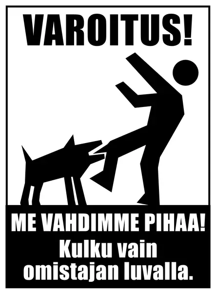 Kyltti Varoitus! Me vahdimme pihaa! - Varoitus- ja huomiokyltit - 055964 - 1